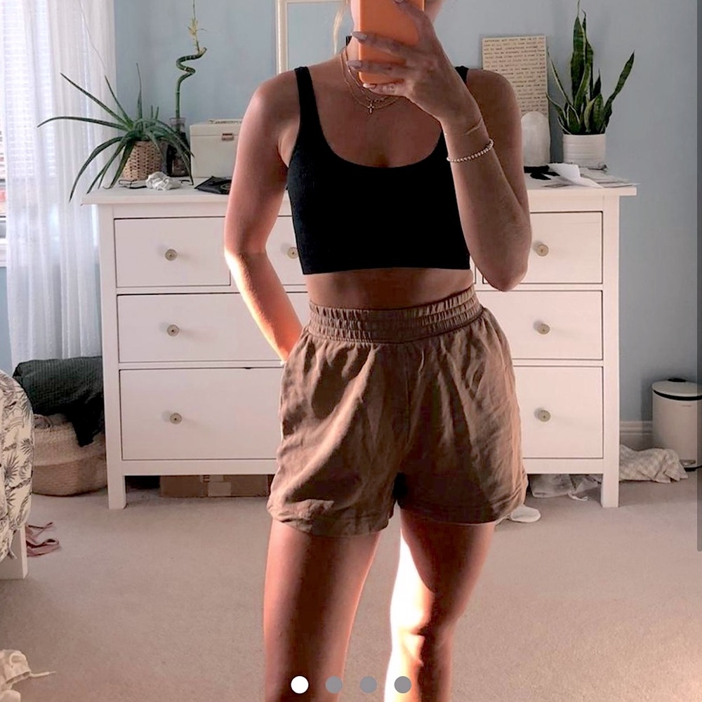 Zara sweat shorts in beige